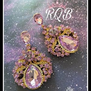 Lavender Stage Earrings Competition Pageant